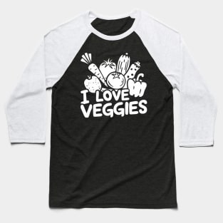 I love veggies, cartoonish vegetables illustration Baseball T-Shirt